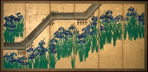 Decoshop Ogata Kōrin Irises at Yatsuhashi (Eight Bridges)